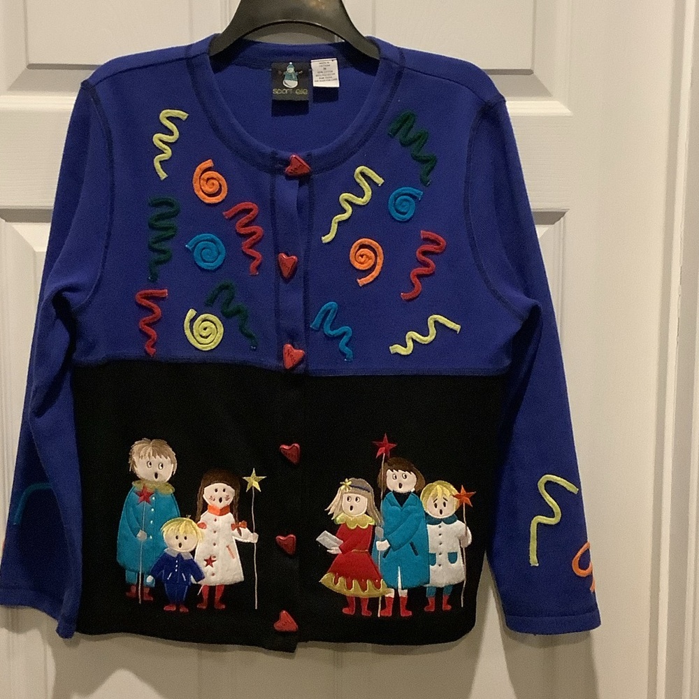 Sportelle Blue Christmas‎ Cardigan, whimsical